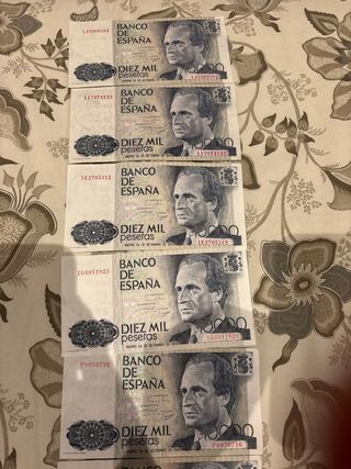 Billetes 10000 pesetas (Lote de 7). 25 euros udad