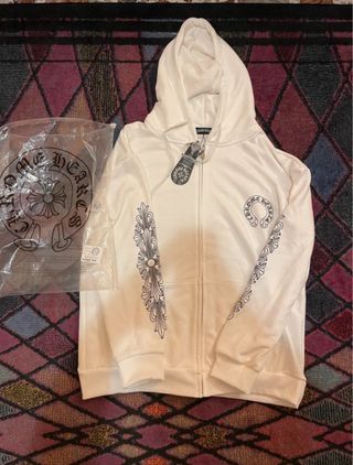 Felpa con cappuccio Chrome Hearts bianca prezzo dm