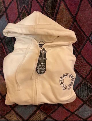 Felpa con cappuccio Chrome Hearts bianca prezzo dm
