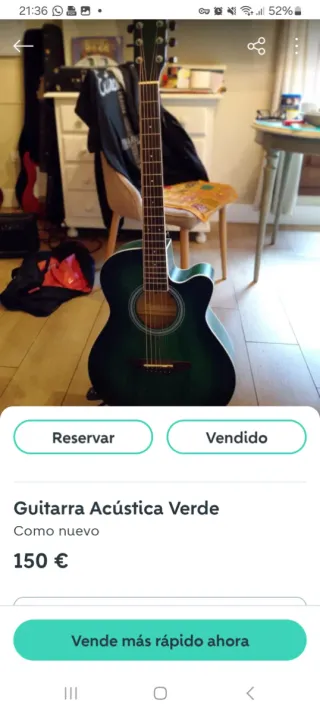 Guitarra Acústica Verde