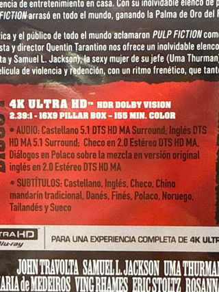Pulp Fiction 4K Blu-ray Precintado