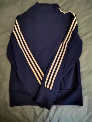 Chaqueta Adidas Azul con Rayas Blancas