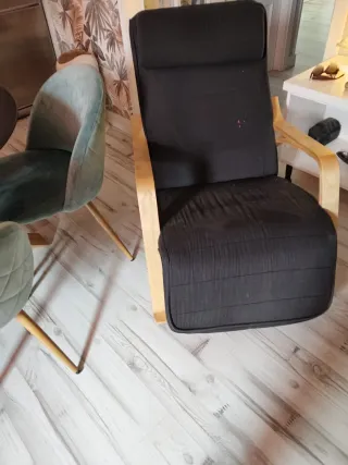 Sillón balancín tela y madera