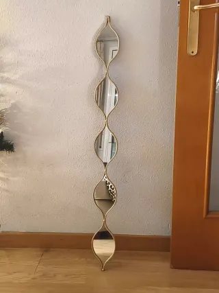 Espejo Decorativo Colgante Dorado