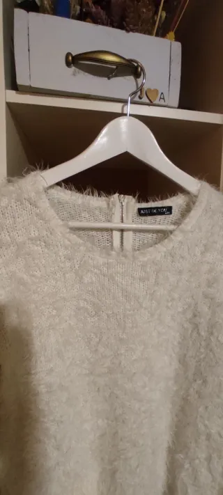 Jersey pelo blanco talla S