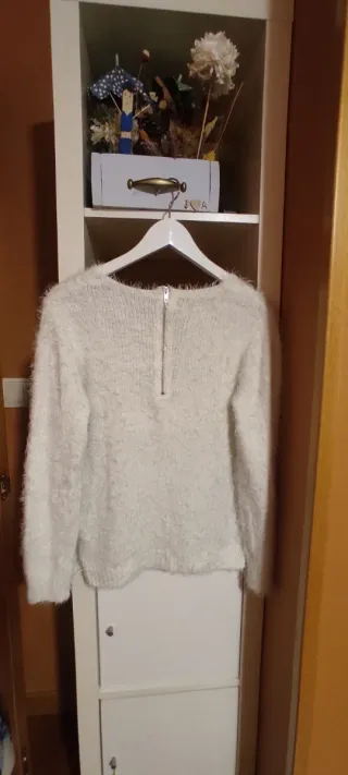 Jersey pelo blanco talla S