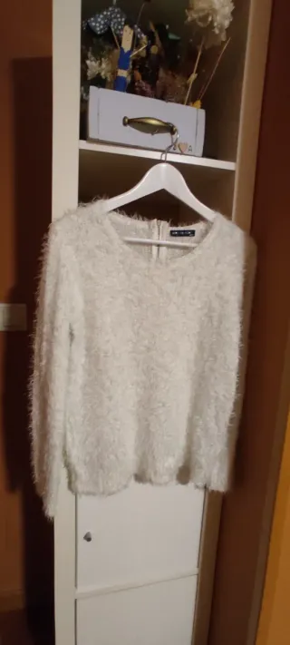 Jersey pelo blanco talla S