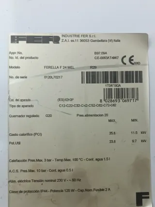 Despiece Caldera FER F 24 MEL