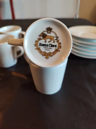 Juego 6 Tazas Café Porcelana Santa Clara.