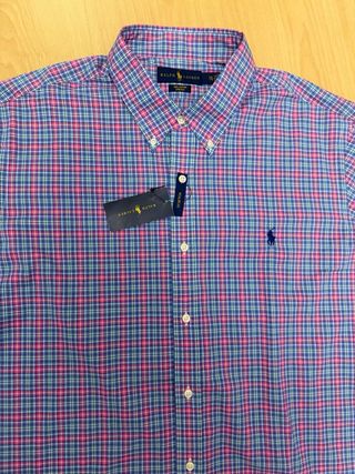 Camisa Ralph Lauren XL Cuadros Azul Rosa