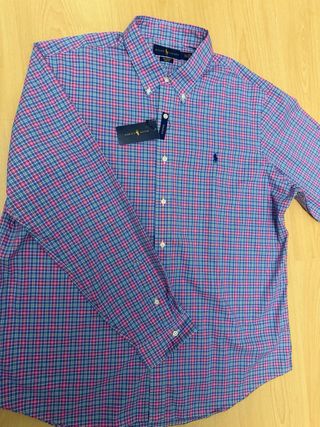 Camisa Ralph Lauren XL Cuadros Azul Rosa