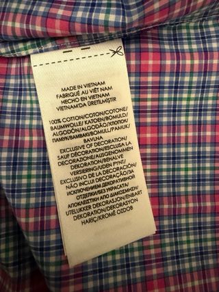 Camisa Ralph Lauren XL Cuadros Azul Rosa