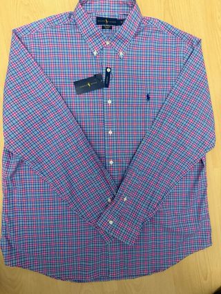 Camisa Ralph Lauren XL Cuadros Azul Rosa