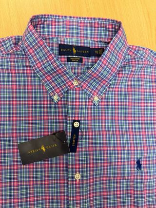 Camisa Ralph Lauren XL Cuadros Azul Rosa