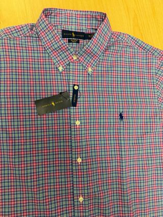 Camisa Ralph Lauren XL Cuadros Azul Rosa