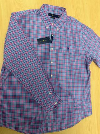 Camisa Ralph Lauren XL Cuadros Azul Rosa