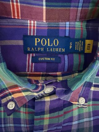 Camisa Polo Ralph Lauren cuadros morado y verde