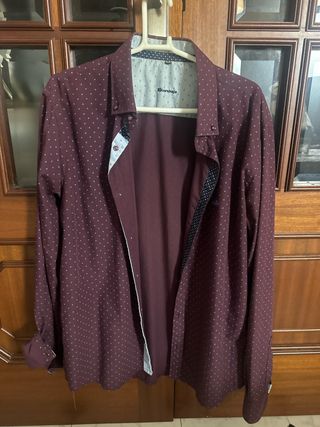 Camisa de vestir Karbajo Marrón Talla XL