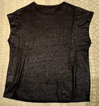 Camiseta Pepe Jeans Negra Metalizada .Talla XS