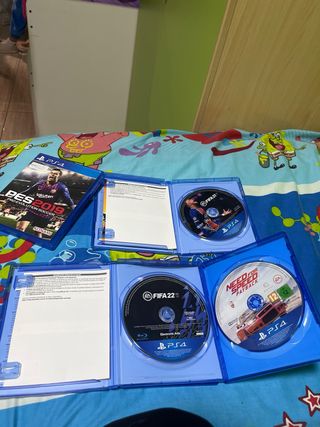 Lote 4 Juegos PS4: FIFA, PES, NFS