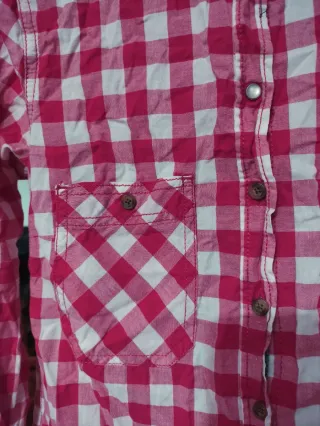 Camisa cuadros Bershka rosa y blanca