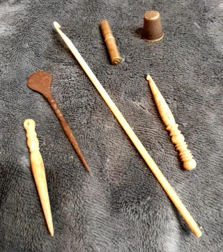 Lote herramientas costura antiguas