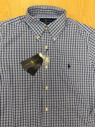Camisa Ralph Lauren cuadros azul y blanco