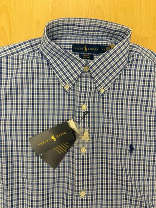 Camisa Ralph Lauren cuadros azul y blanco