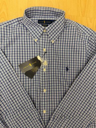 Camisa Ralph Lauren cuadros azul y blanco