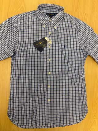 Camisa Ralph Lauren cuadros azul y blanco