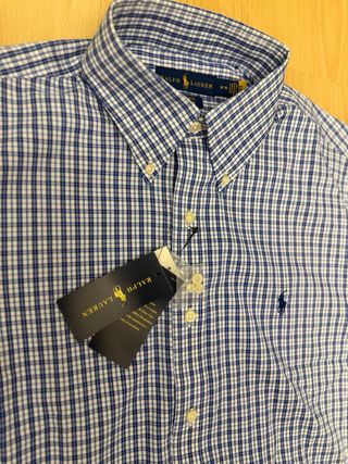 Camisa Ralph Lauren cuadros azul y blanco