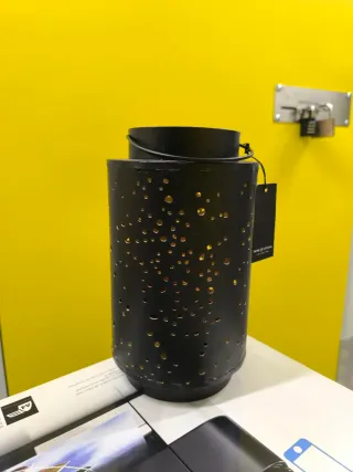 Candelabro Metálico Negro y Dorado