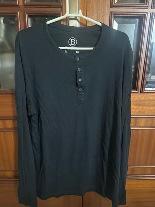 Lote 2 Camisetas Manga Larga Bershka Blanca Talla