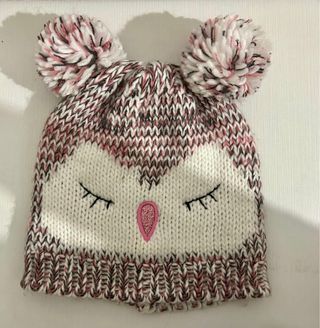 Gorros lana niña búho y pompón