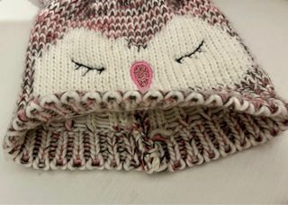 Gorros lana niña búho y pompón