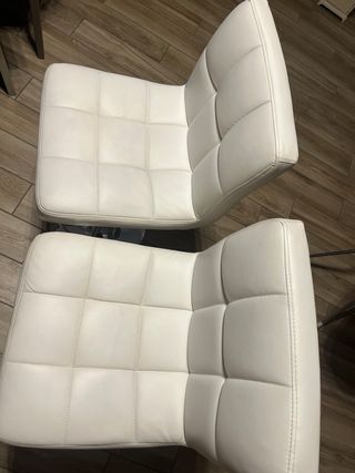 Set 2 Sgabelli Bianchi con Base Cromata