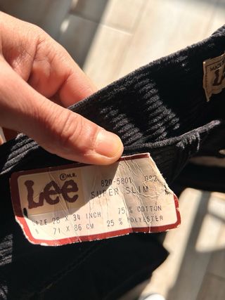 Pantalones de pana Lee negros vintage