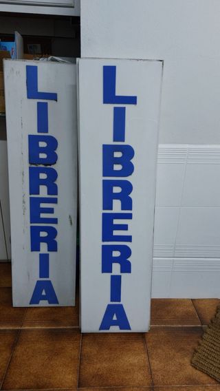 Letrero Libreria Azul y Blanco