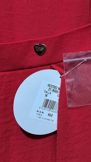 Vestido rojo niña sin estrenar