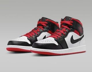 Nike Air Jordan 1 Mid Negro Rojo Blanco