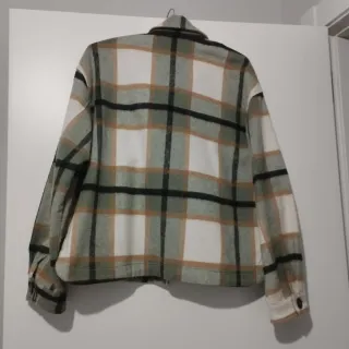 Sobrecamisa Zara cuadros marrón y verde