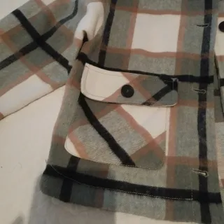 Sobrecamisa Zara cuadros marrón y verde