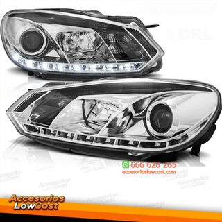 FAROS LUZ DIURNA LED  GOLF 6, 08+++ CRISTAL CLARO