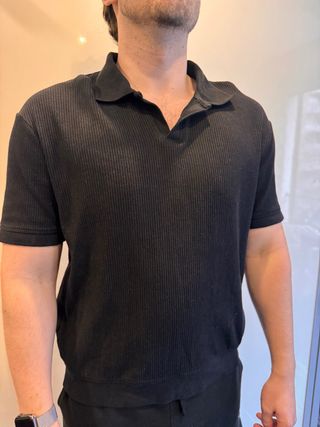 Polo Zara Negro Manga Corta
