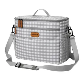 Bolso Carro Bebé Gris Cuadros + Cambiador