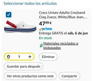 Crocs Blancos con Tira Roja
