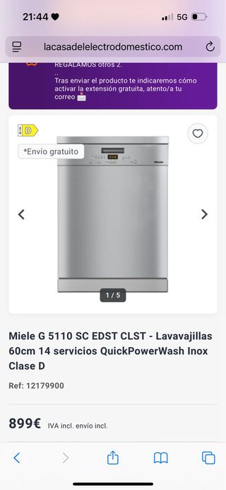 Lavavajillas Miele G 5110 SC Inox