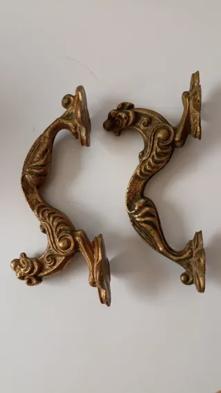 Tiradores Bronce Latón Dragón 2 Unidades