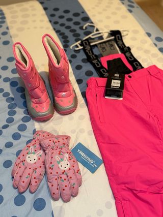 Guantes Nieve Niña Rosa Talla S