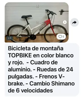 Bicicleta TOPBIKE montaña aluminio 24